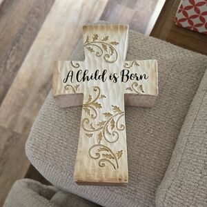 Burton Cream and Gold Decorative Cross So Pretty 😍✝️⛪️🎄